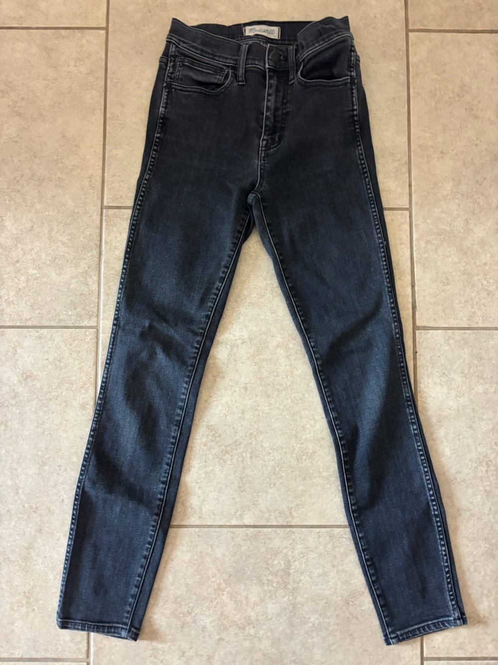 Madewell Skinny Jeans in Washed Black Denim